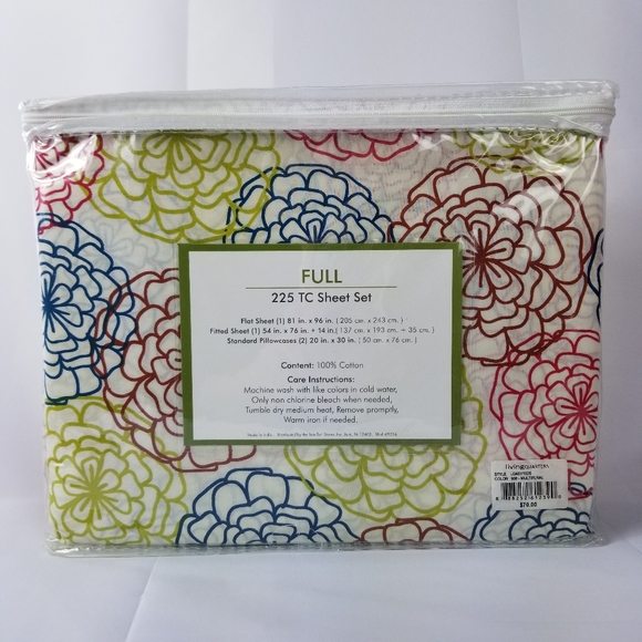 Living Quarters Loft Bedding New Full Size Fl 4 Pc Sheet Set